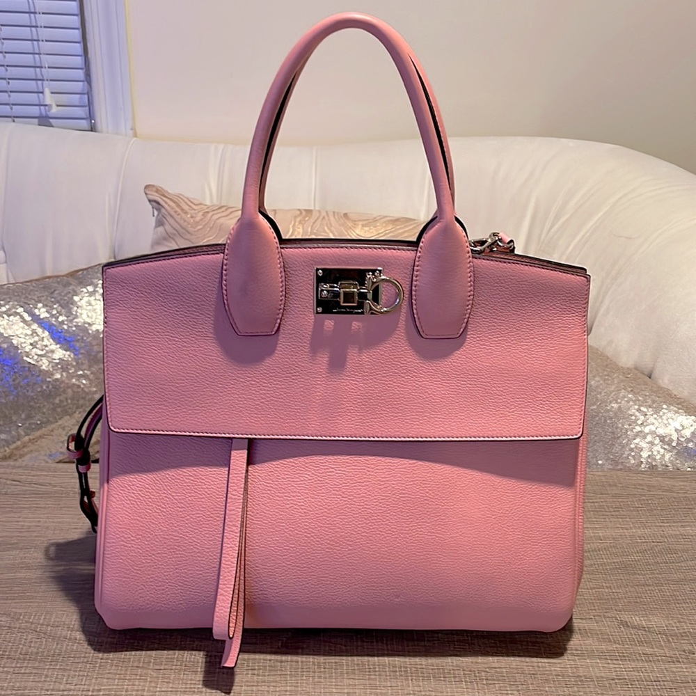Ferragamo studio bag. Stunning hard to find baby pink color